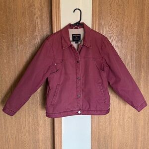 Pink/Red Woolrich Sherpa Lined Chore Jacket